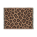 Leopard Print Woven Blanket | Animal Print Throw, Cozy Fringe