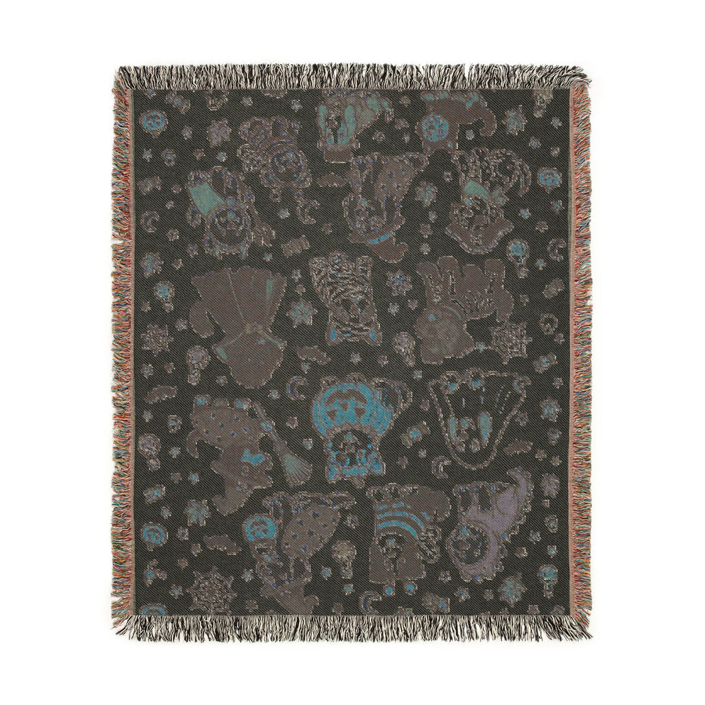 dog Pattern Woven Blanket | Cute Character Throw, Cozy Home Decor