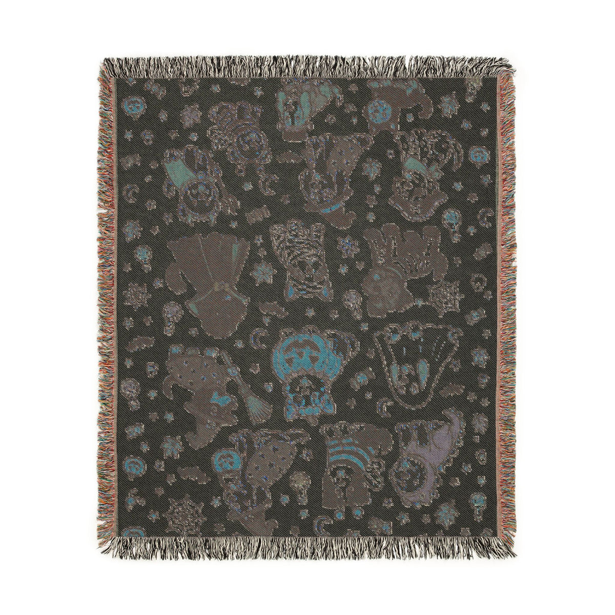 dog Pattern Woven Blanket | Cute Character Throw, Cozy Home Decor