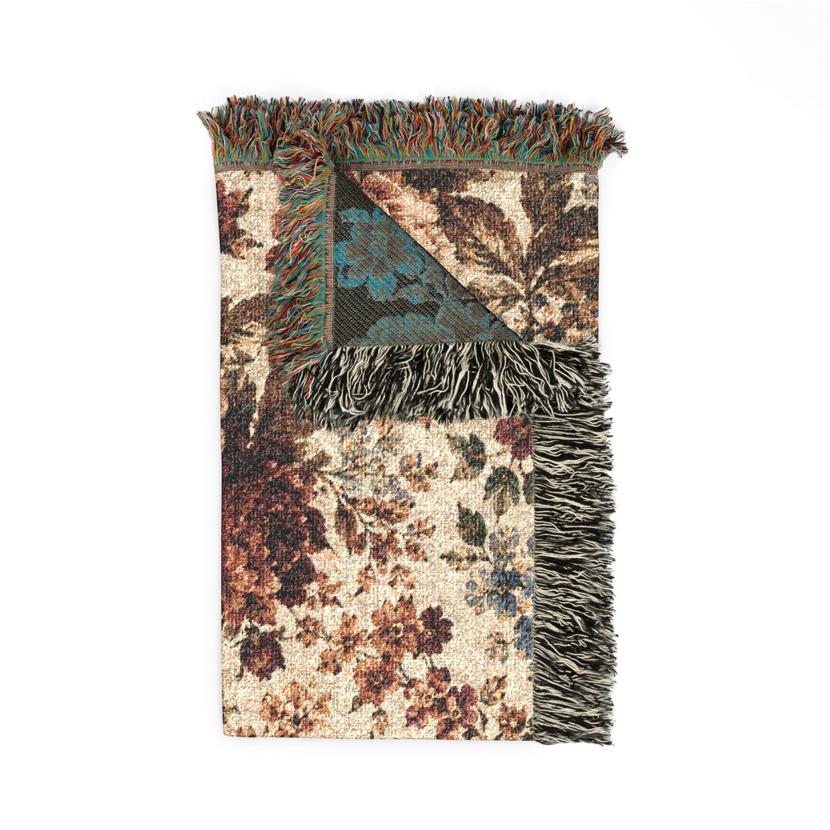 Vintage Floral Woven Blanket | Rose Tapestry Throw