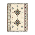 Southwestern Diamond Woven Blanket | Aztec Throw Fringe Tapestry