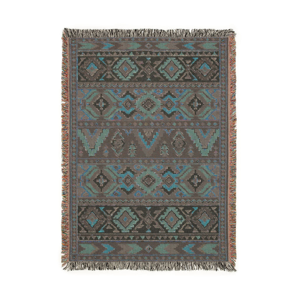 Southwestern Geometric Woven Blanket | Aztec Pattern Throw, Rustic Home Decor
