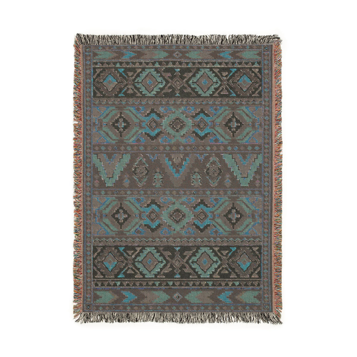 Southwestern Geometric Woven Blanket | Aztec Pattern Throw, Rustic Home Decor