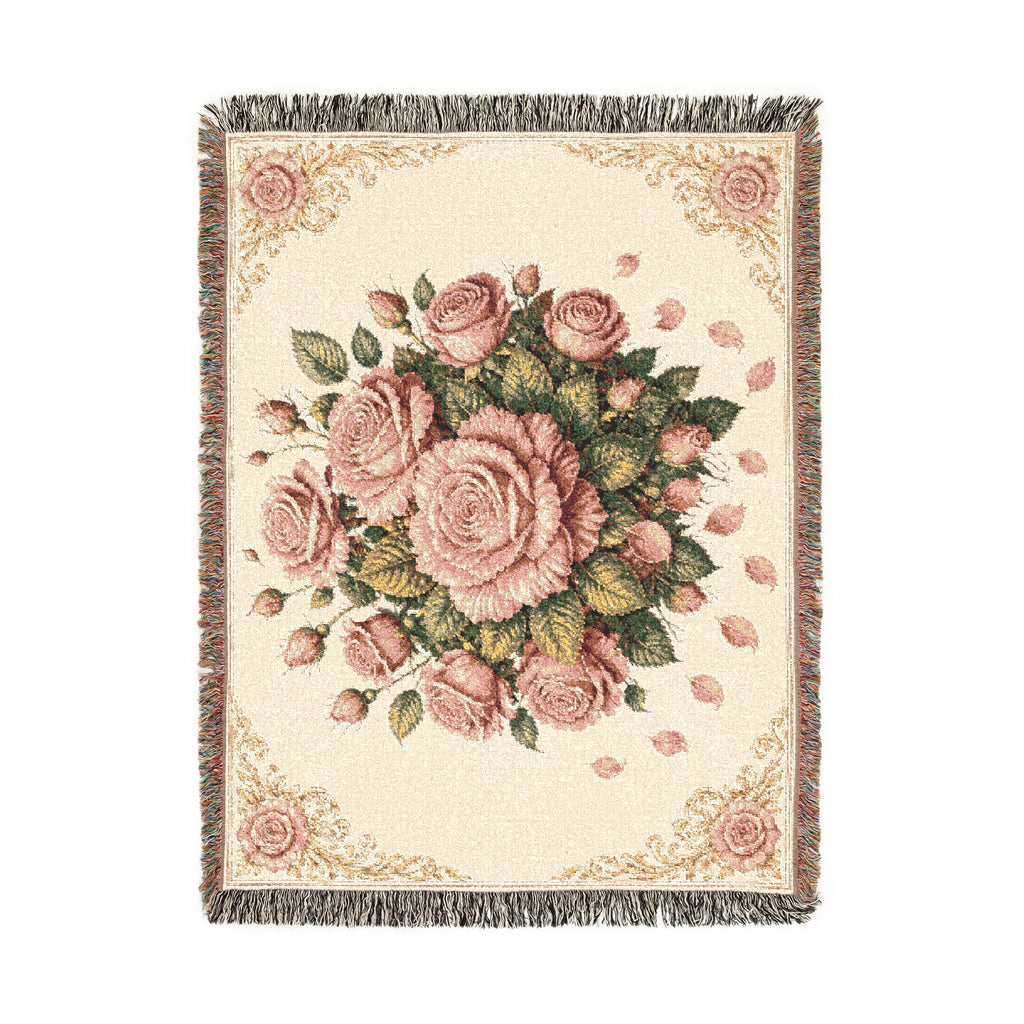 Vintage Rose Woven Blanket