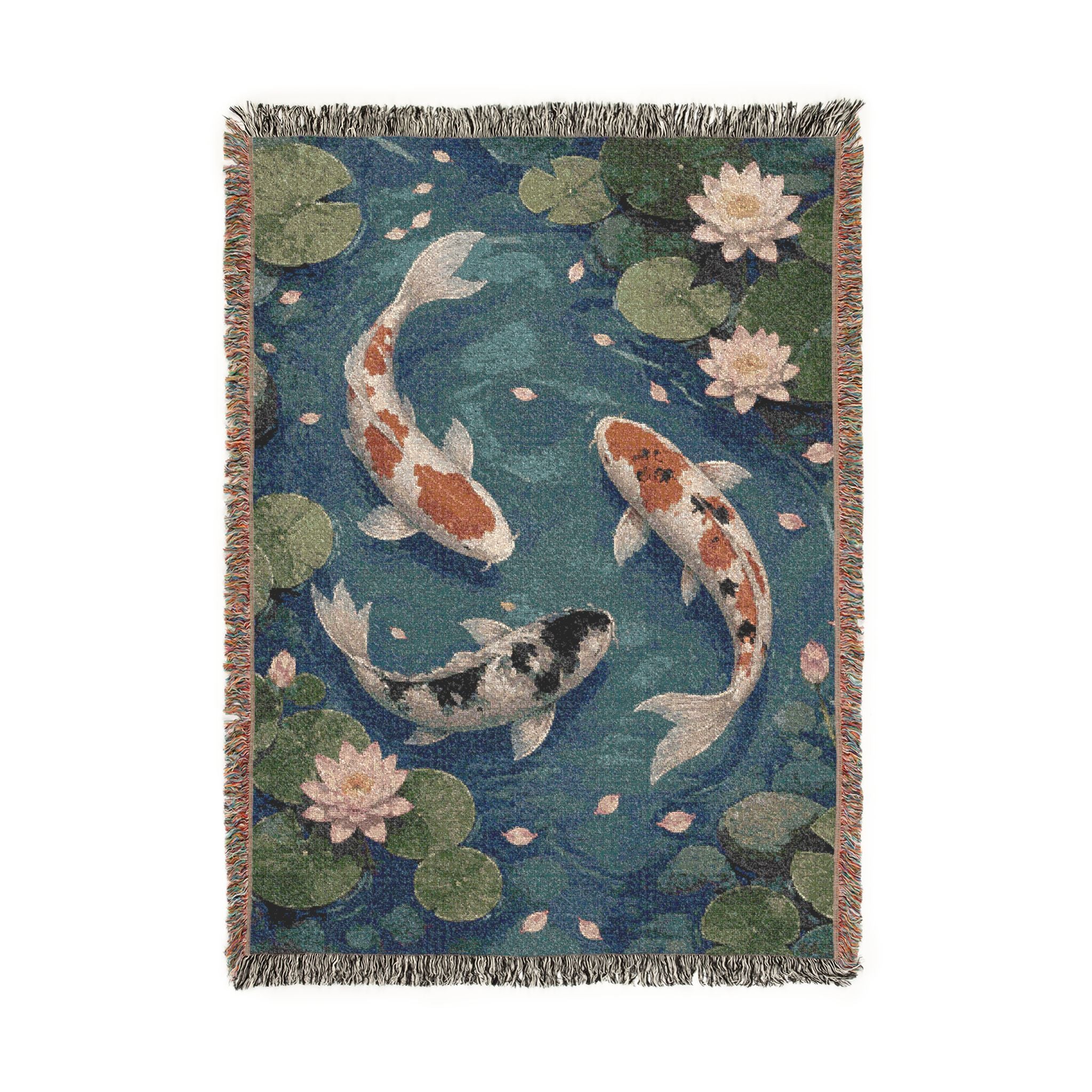 Koi Pond Woven Throw Blanket