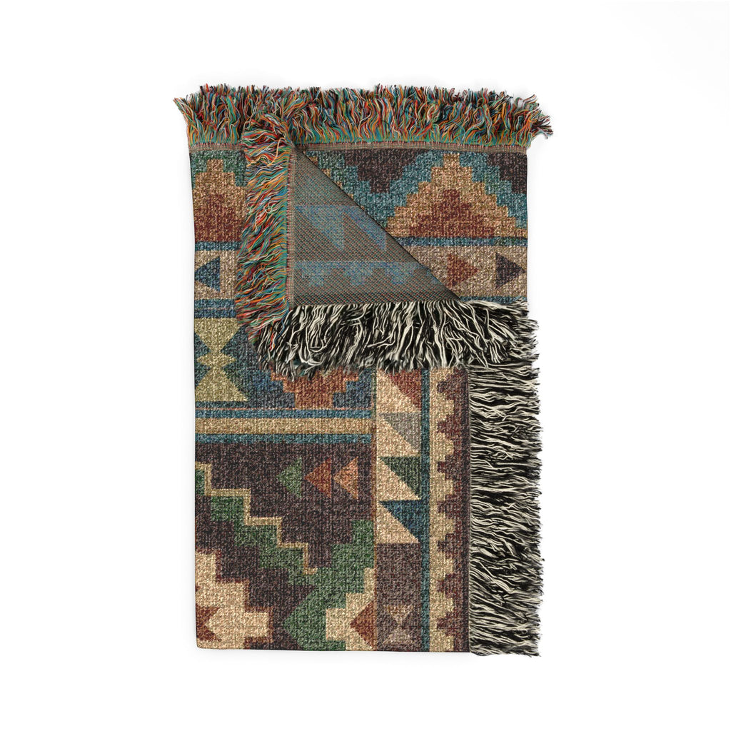 Southwestern Geometric Woven Blanket | Aztec Throw, Tribal Pattern