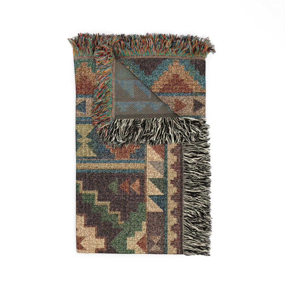 Southwestern Geometric Woven Blanket | Aztec Throw, Tribal Pattern