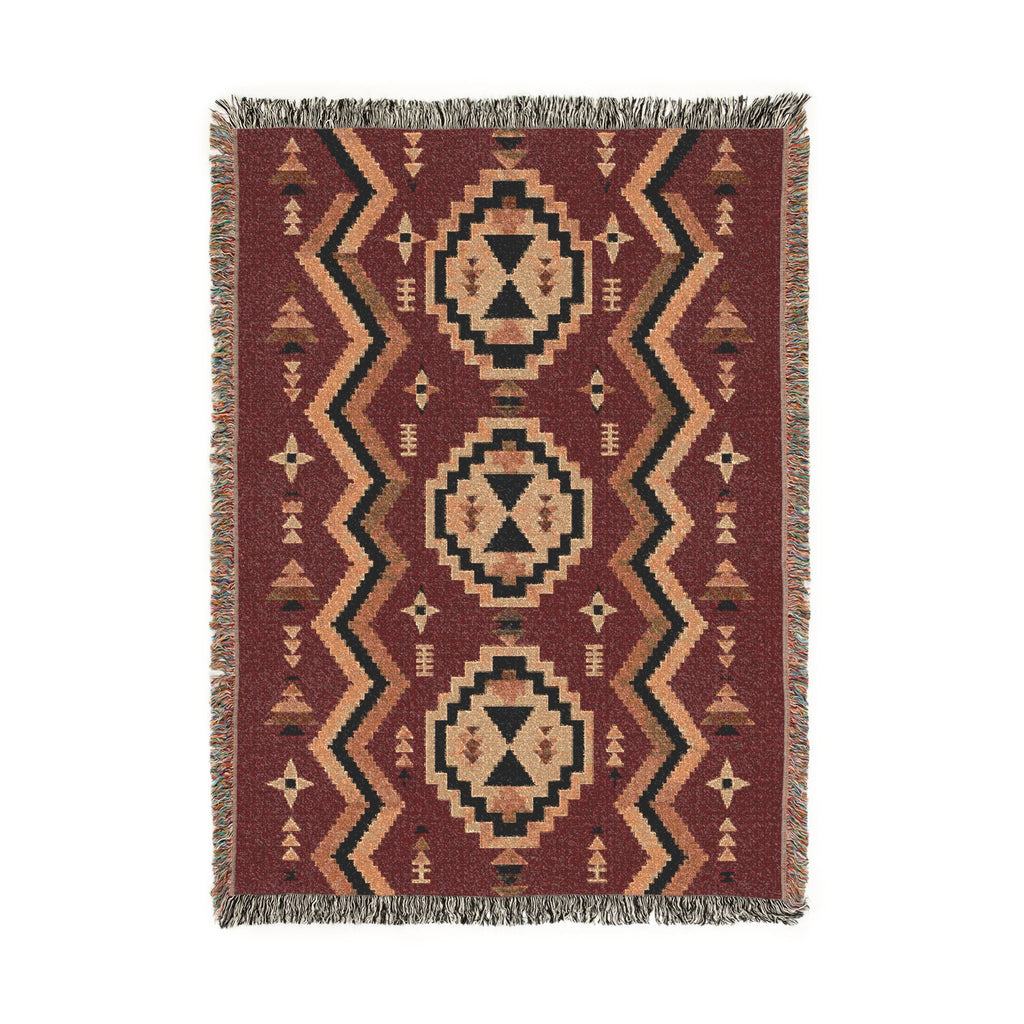 Southwestern Aztec Pattern Woven Blanket | Geometric Throw