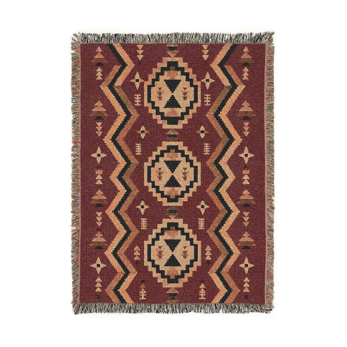 Southwestern Aztec Pattern Woven Blanket | Geometric Throw