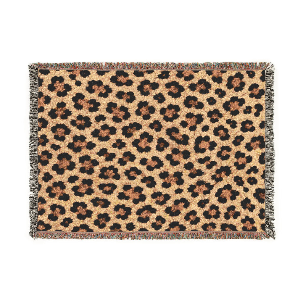 Leopard Print Woven Blanket | Animal Print Throw