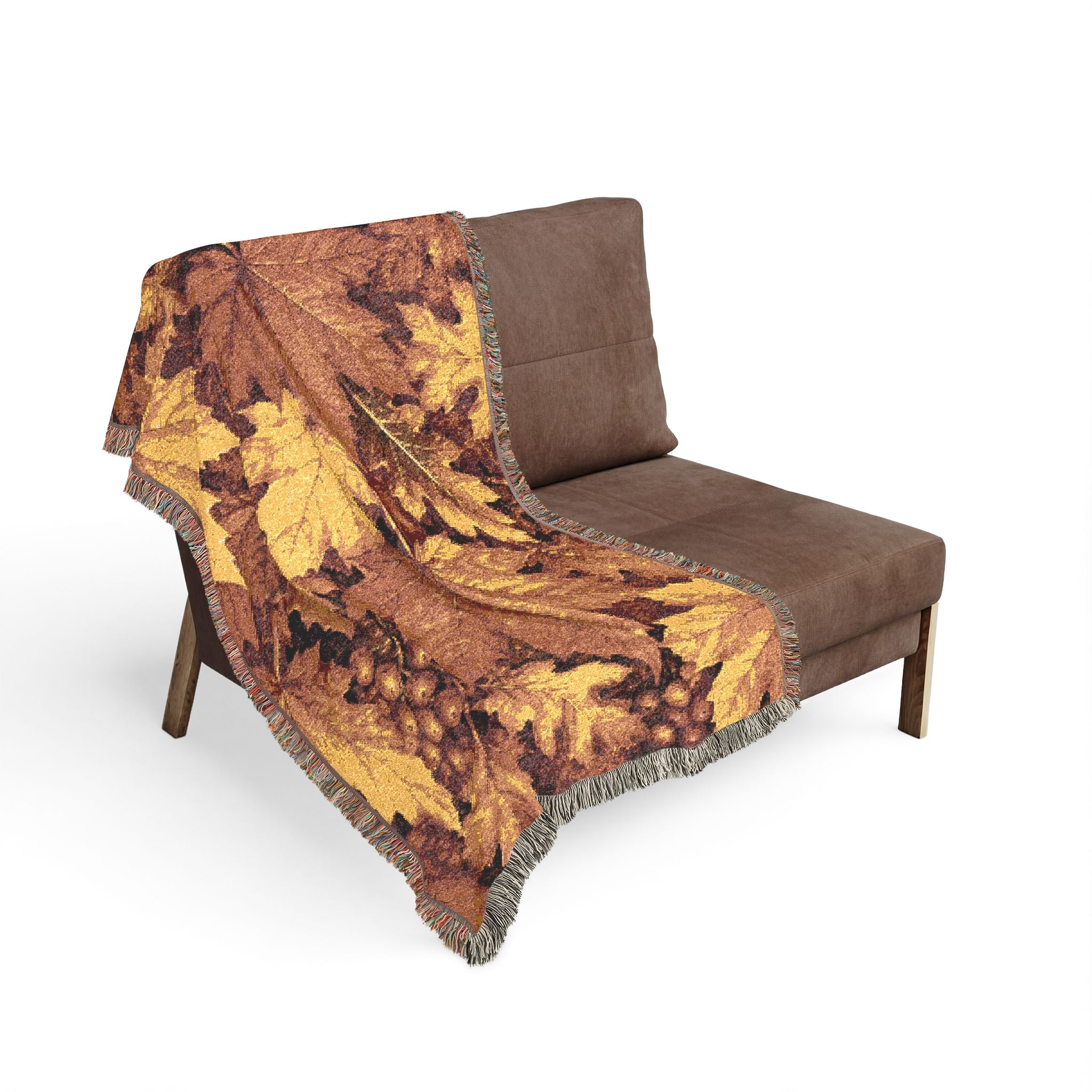 Woven Blanket — Autumn Leaves Throw Blanket (Fall Foliage Tapestry)