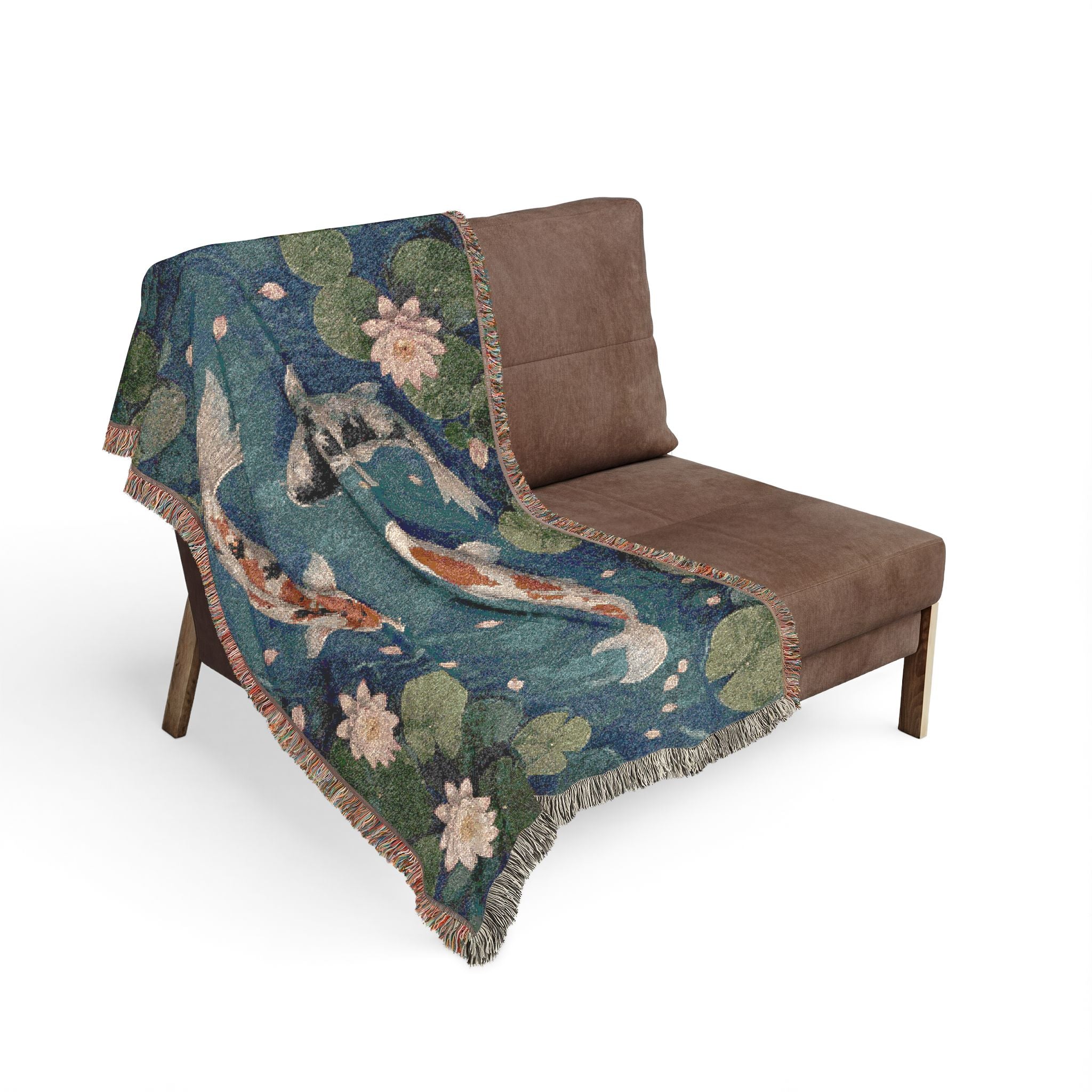 Koi Pond Woven Throw Blanket