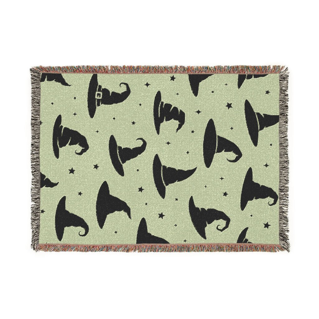 Witch Hat Pattern Woven Blanket | Halloween Witchy Home Decor
