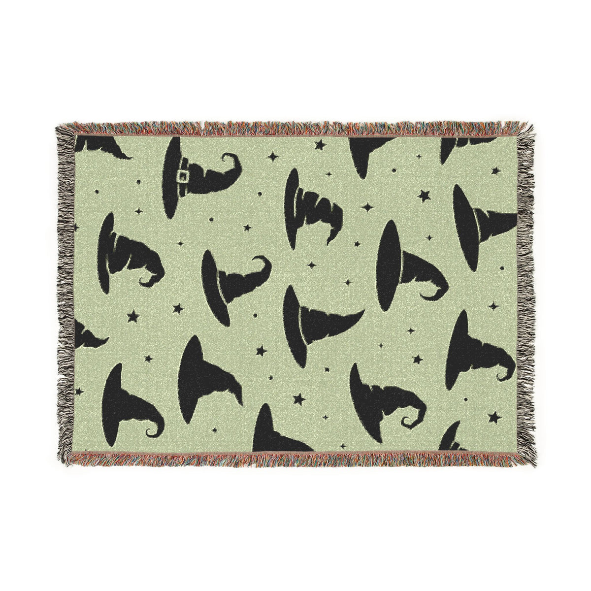 Witch Hat Pattern Woven Blanket | Halloween Witchy Home Decor
