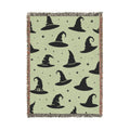 Witch Hat Pattern Woven Blanket | Halloween Witchy Home Decor