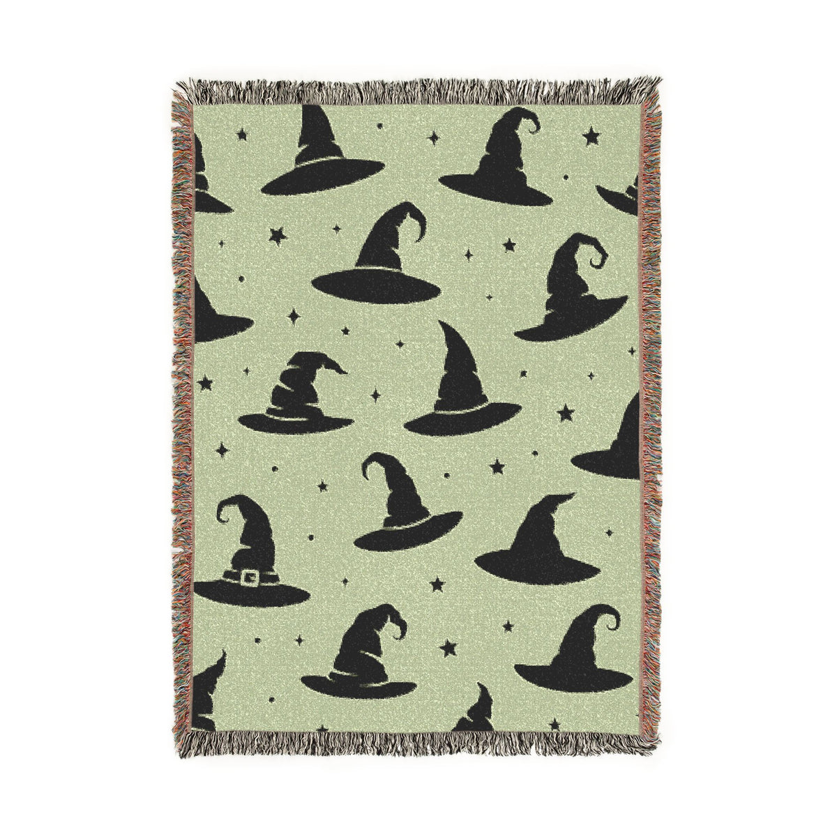 Witch Hat Pattern Woven Blanket | Halloween Witchy Home Decor