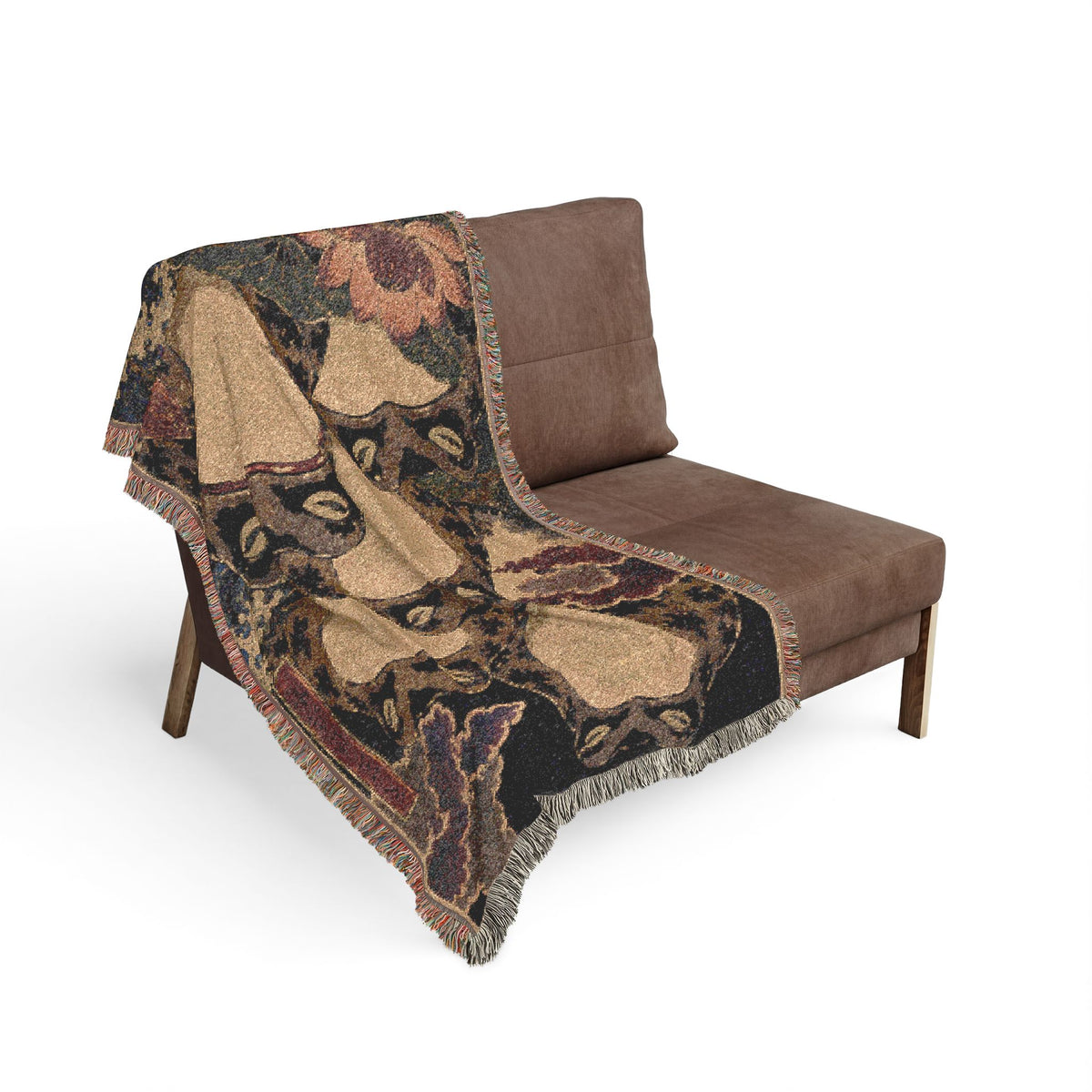 Abstract Floral Paisley Woven Blanket | Vintage Boho Tapestry Throw
