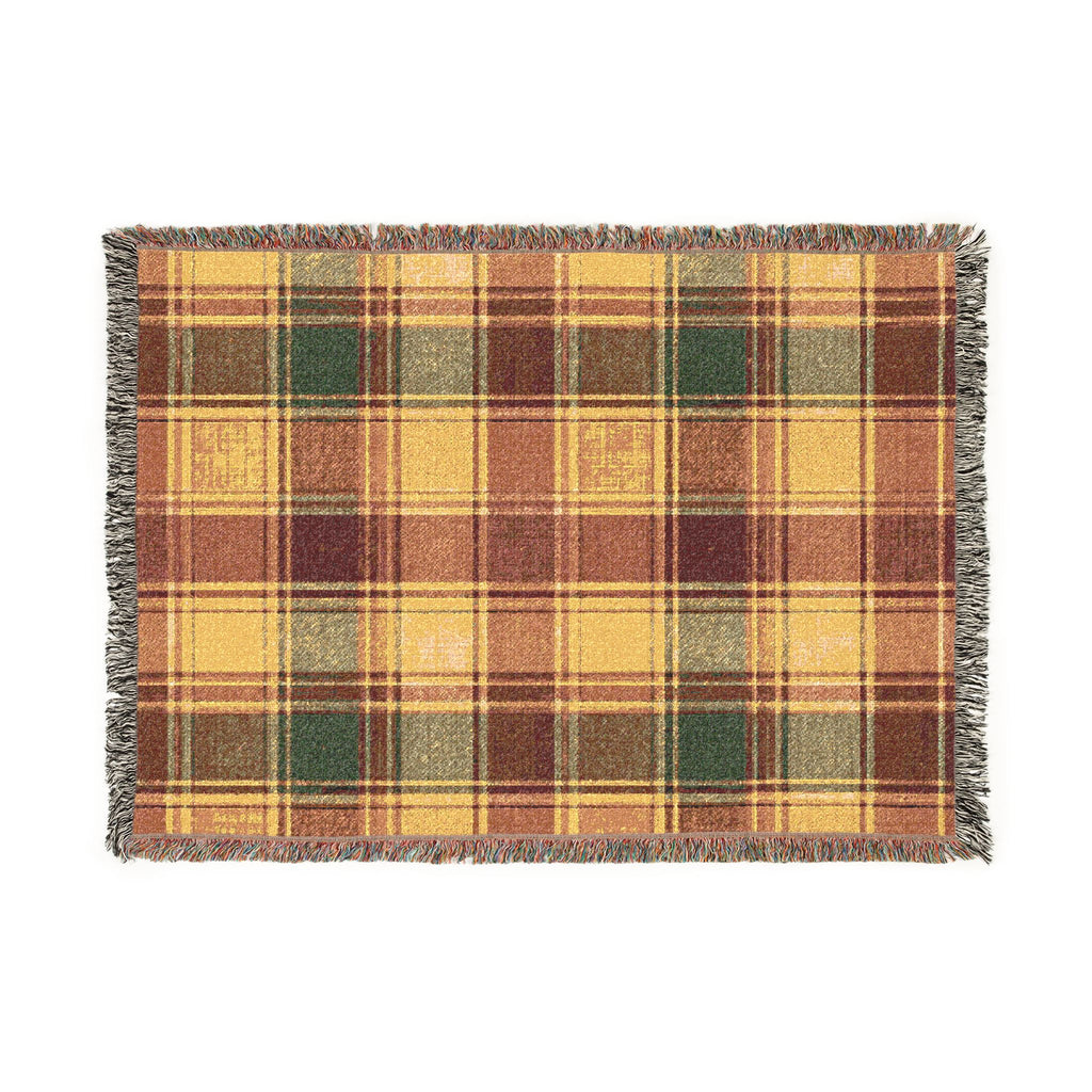 Plaid Tartan Throw Blanket | Woven Fringe Cozy Pattern