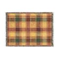 Plaid Tartan Throw Blanket | Woven Fringe Cozy Pattern