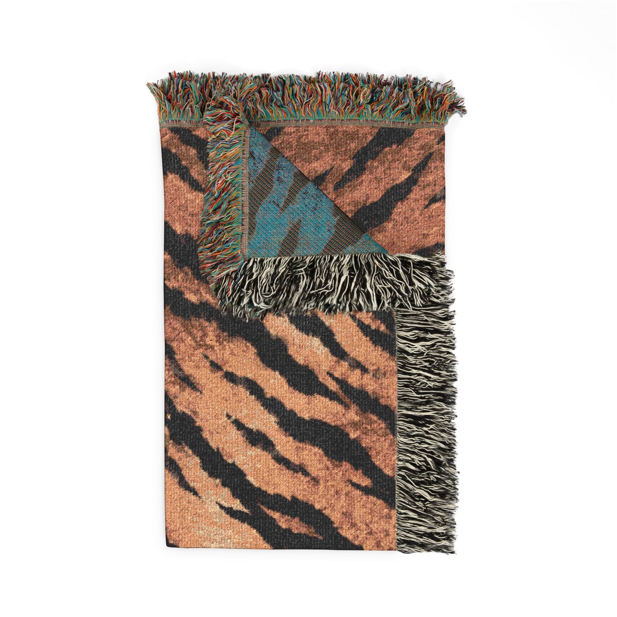 Tiger Stripe Woven Blanket — Cozy Animal Print Throw for Living Room & Bed