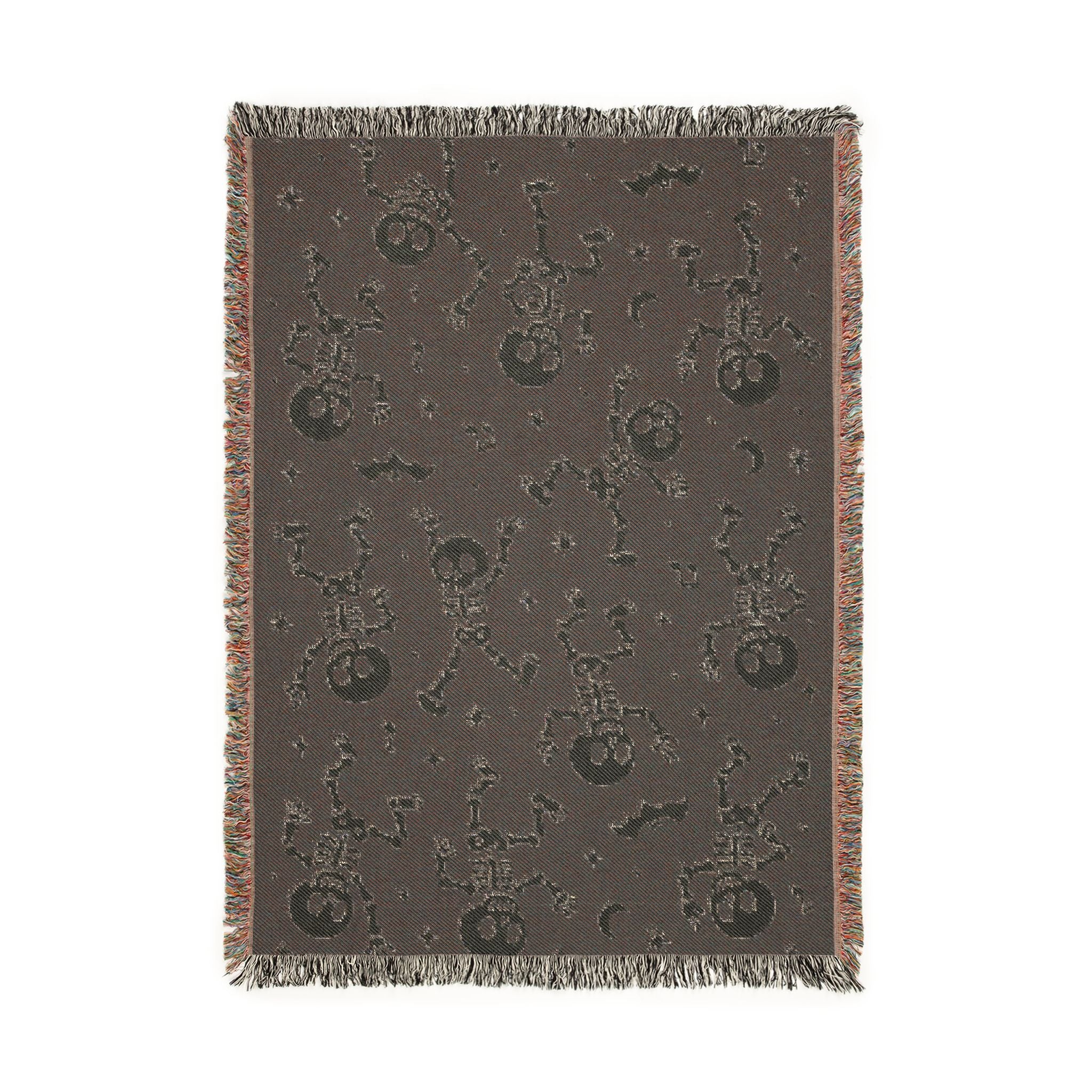 Dancing Skeletons Woven Blanket | Halloween Night Skull Pattern