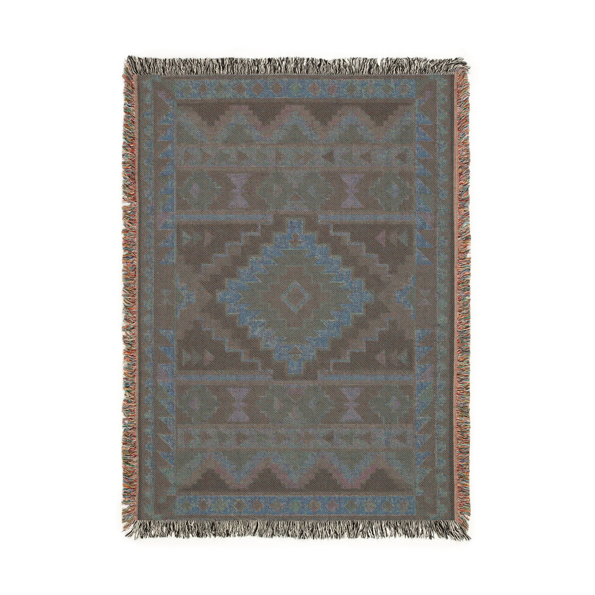 Southwestern Geometric Woven Blanket | Aztec Throw, Tribal Pattern