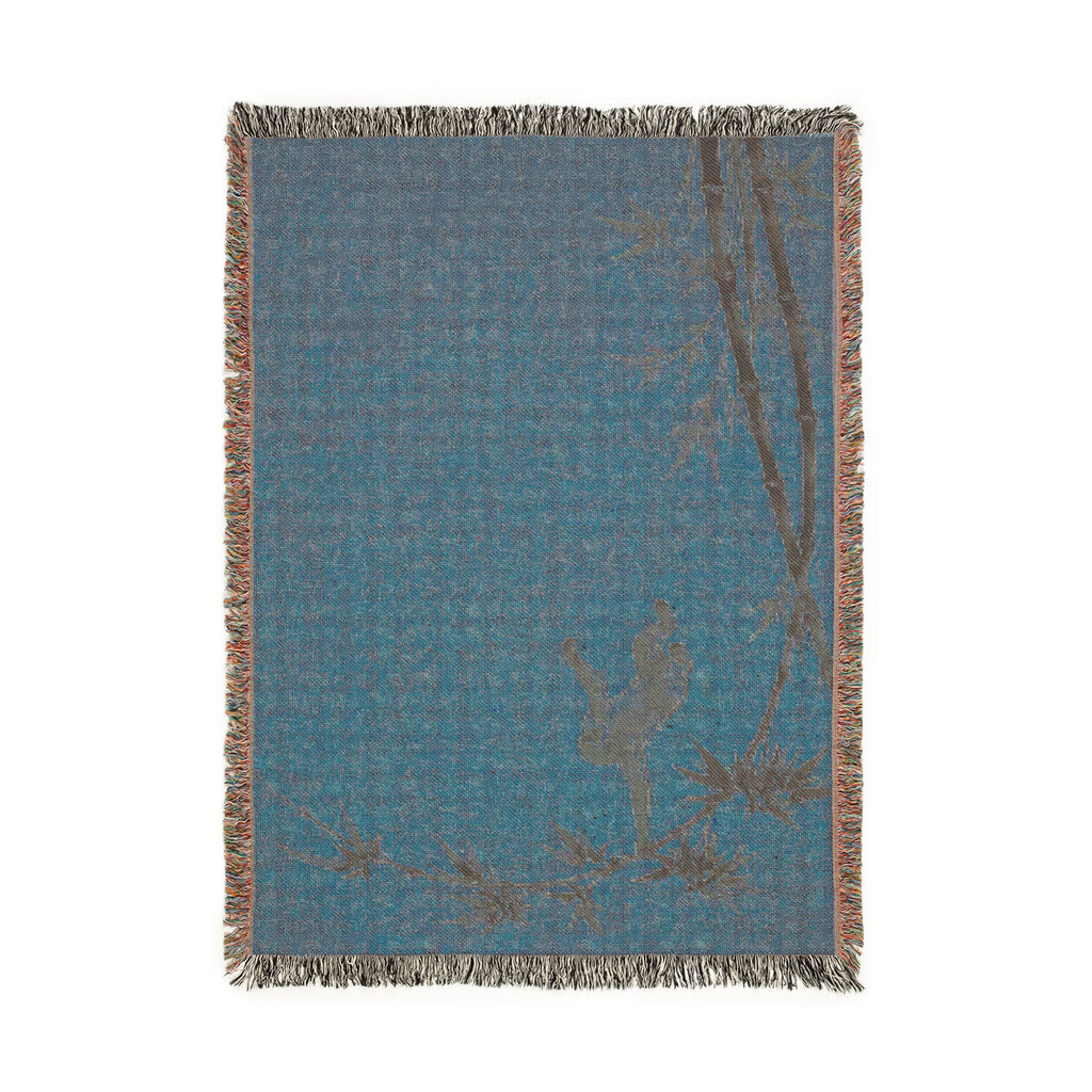 Monkey Branch Woven Blanket | Tropical Primate Tapestry Throw