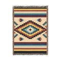 Southwestern Diamond Pattern Woven Blanket | Aztec Navajo Medallion Throw