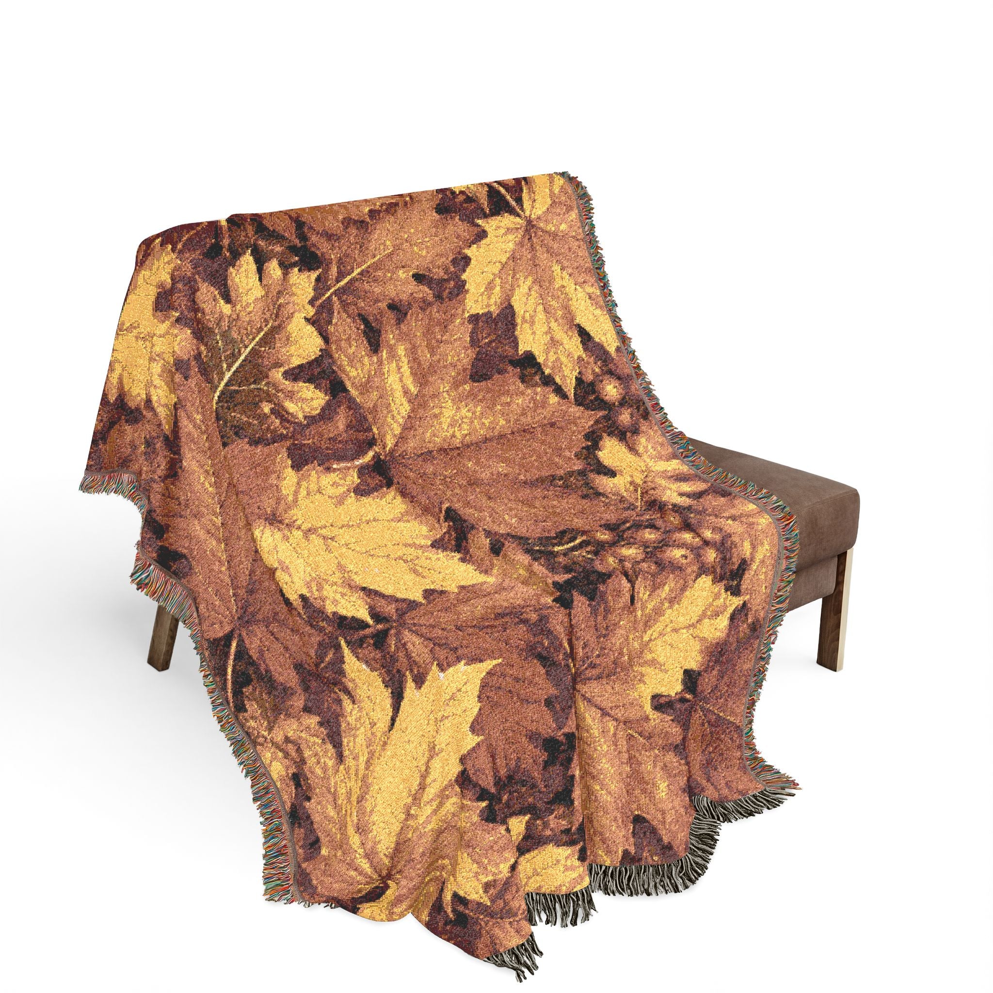 Woven Blanket — Autumn Leaves Throw Blanket (Fall Foliage Tapestry)