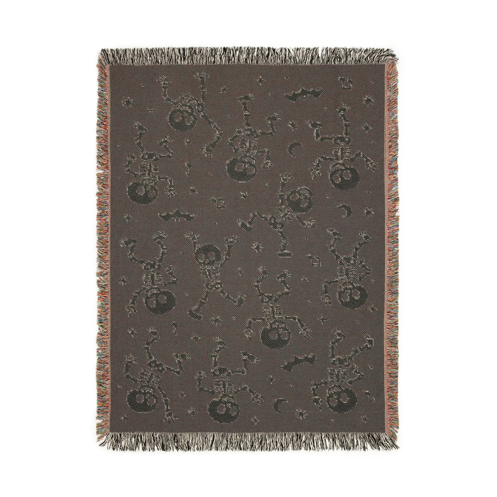 Dancing Skeletons Woven Blanket | Halloween Night Skull Pattern