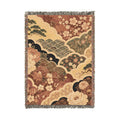 Floral Japanese style Pattern Woven Blanket | Vintage Patchwork Tapestry Throw