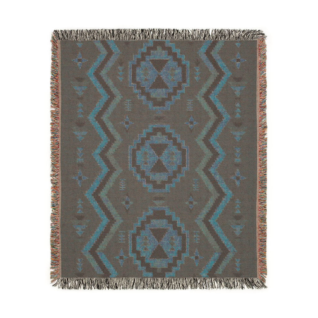 Southwestern Aztec Pattern Woven Blanket | Geometric Throw