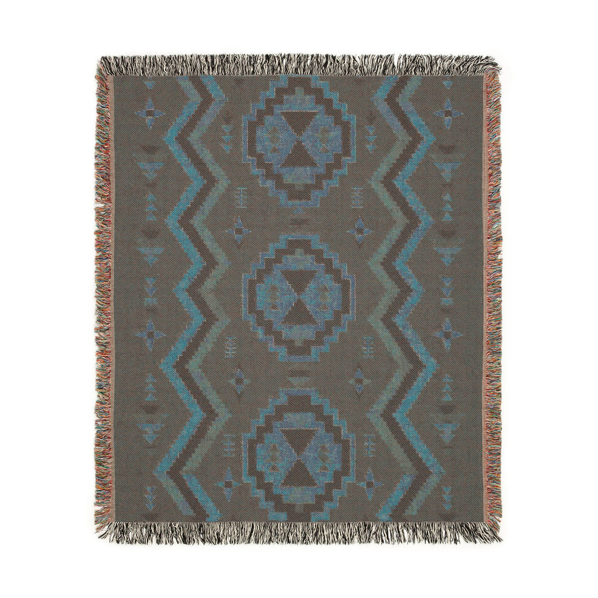 Southwestern Aztec Pattern Woven Blanket | Geometric Throw