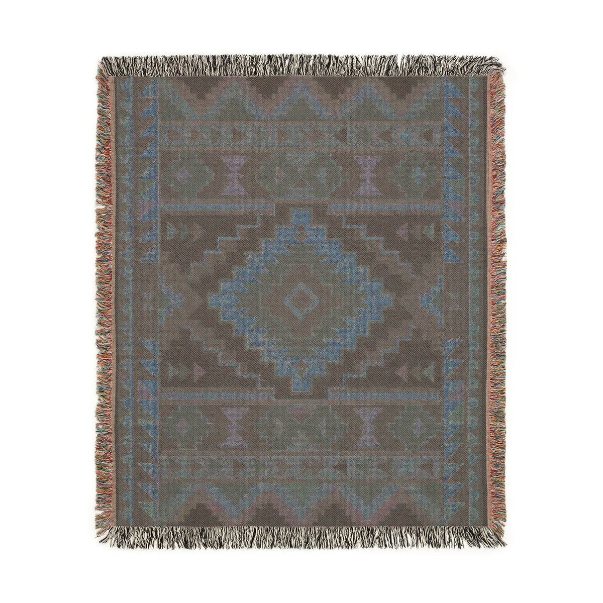 Southwestern Geometric Woven Blanket | Aztec Throw, Tribal Pattern