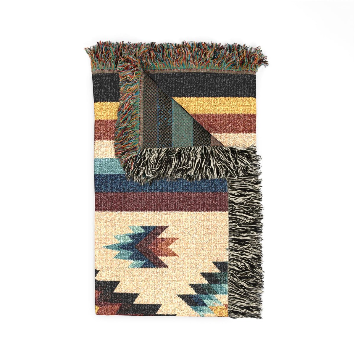 Southwestern Diamond Pattern Woven Blanket | Aztec Navajo Medallion Throw