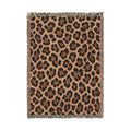 Leopard Print Woven Blanket – Cozy Animal Print Throw for Home & Travel