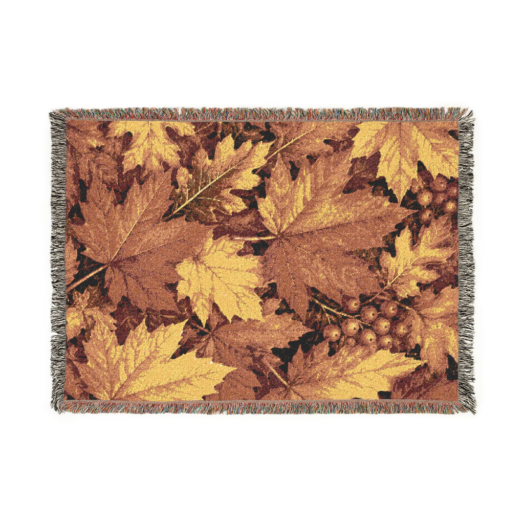 Woven Blanket — Autumn Leaves Throw Blanket (Fall Foliage Tapestry)