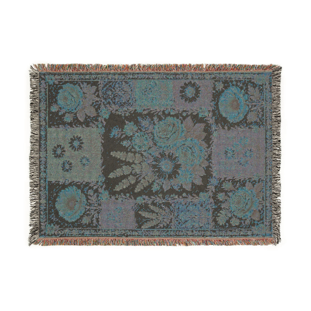 Floral Patchwork Woven Blanket