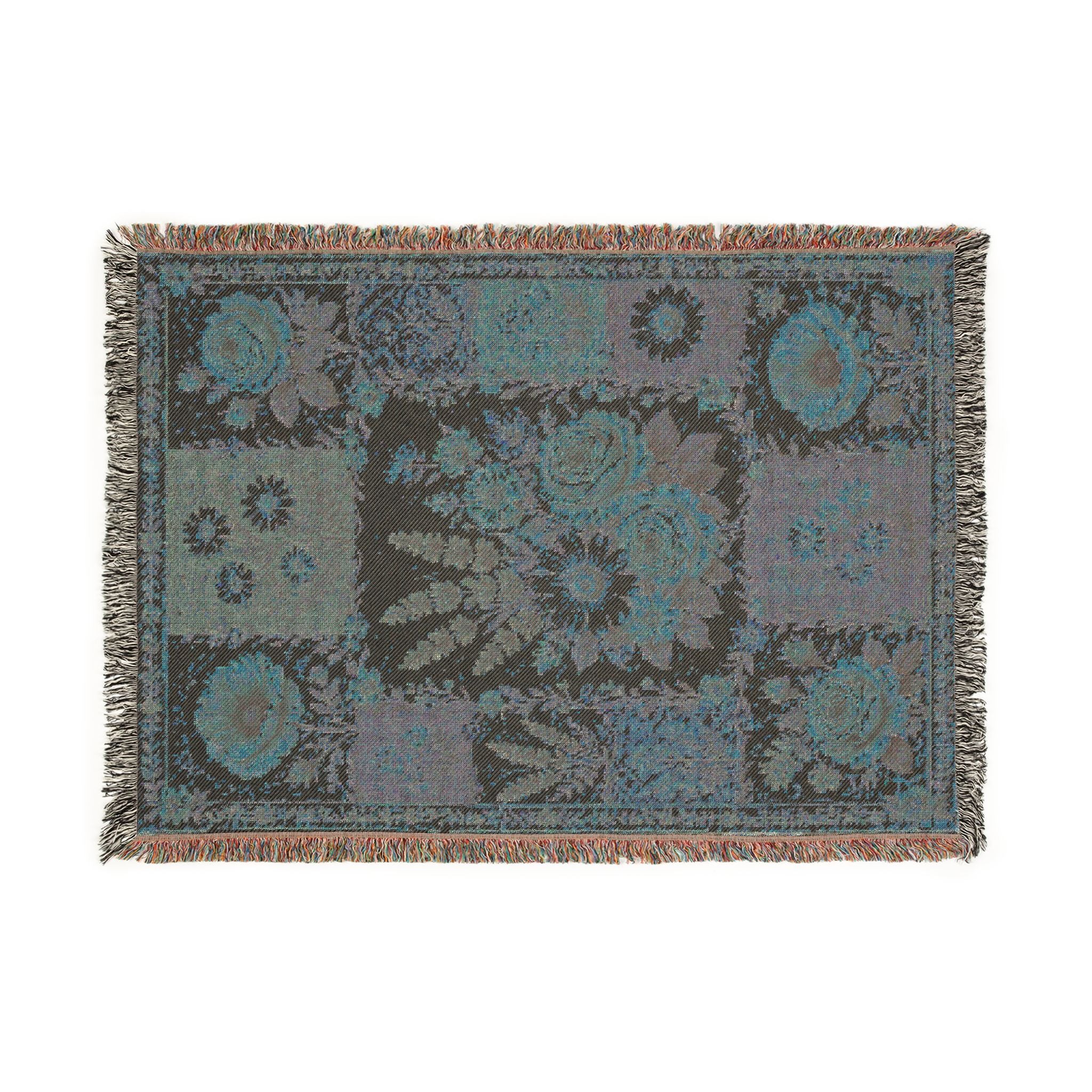 Floral Patchwork Woven Blanket