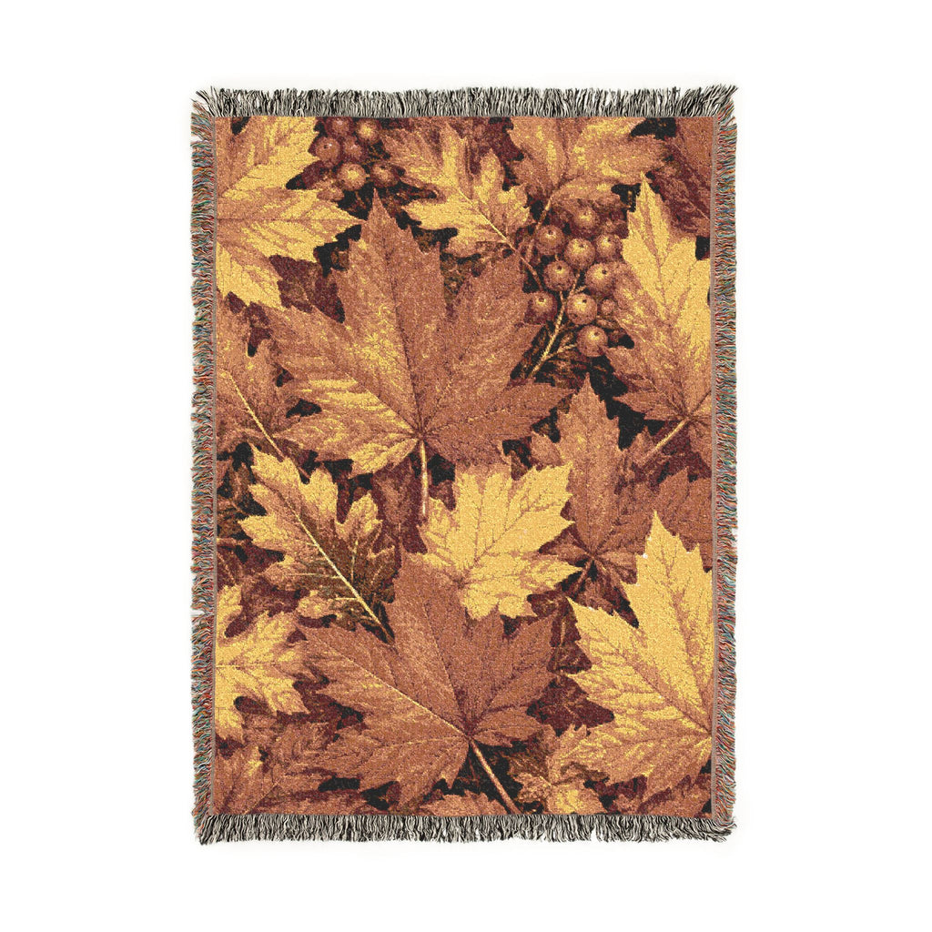Woven Blanket — Autumn Leaves Throw Blanket (Fall Foliage Tapestry)