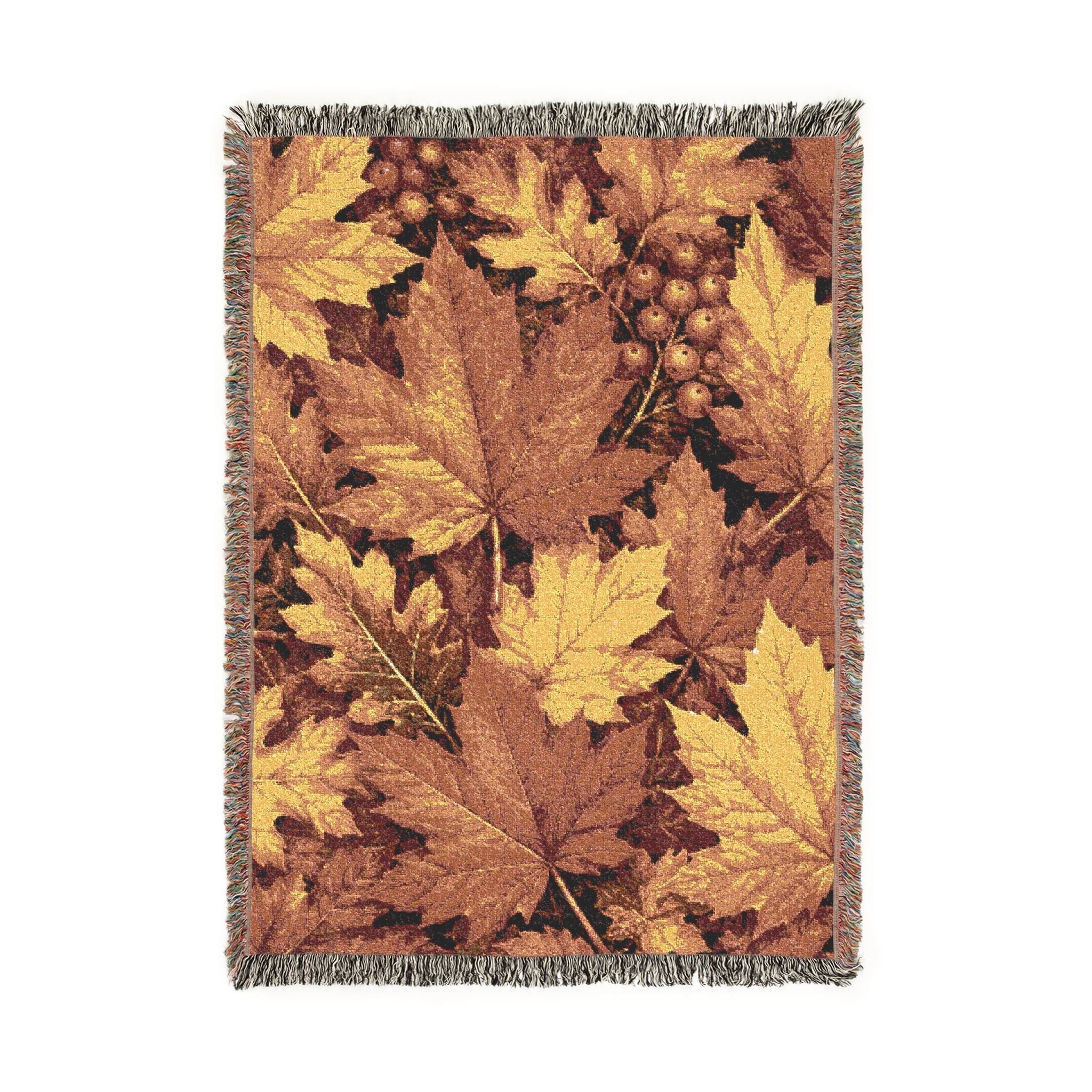 Woven Blanket — Autumn Leaves Throw Blanket (Fall Foliage Tapestry)