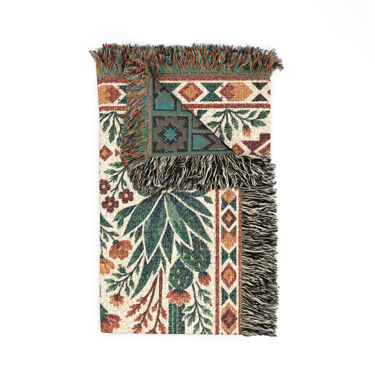 Desert Cactus Sun Woven Blanket | Southwestern Throw