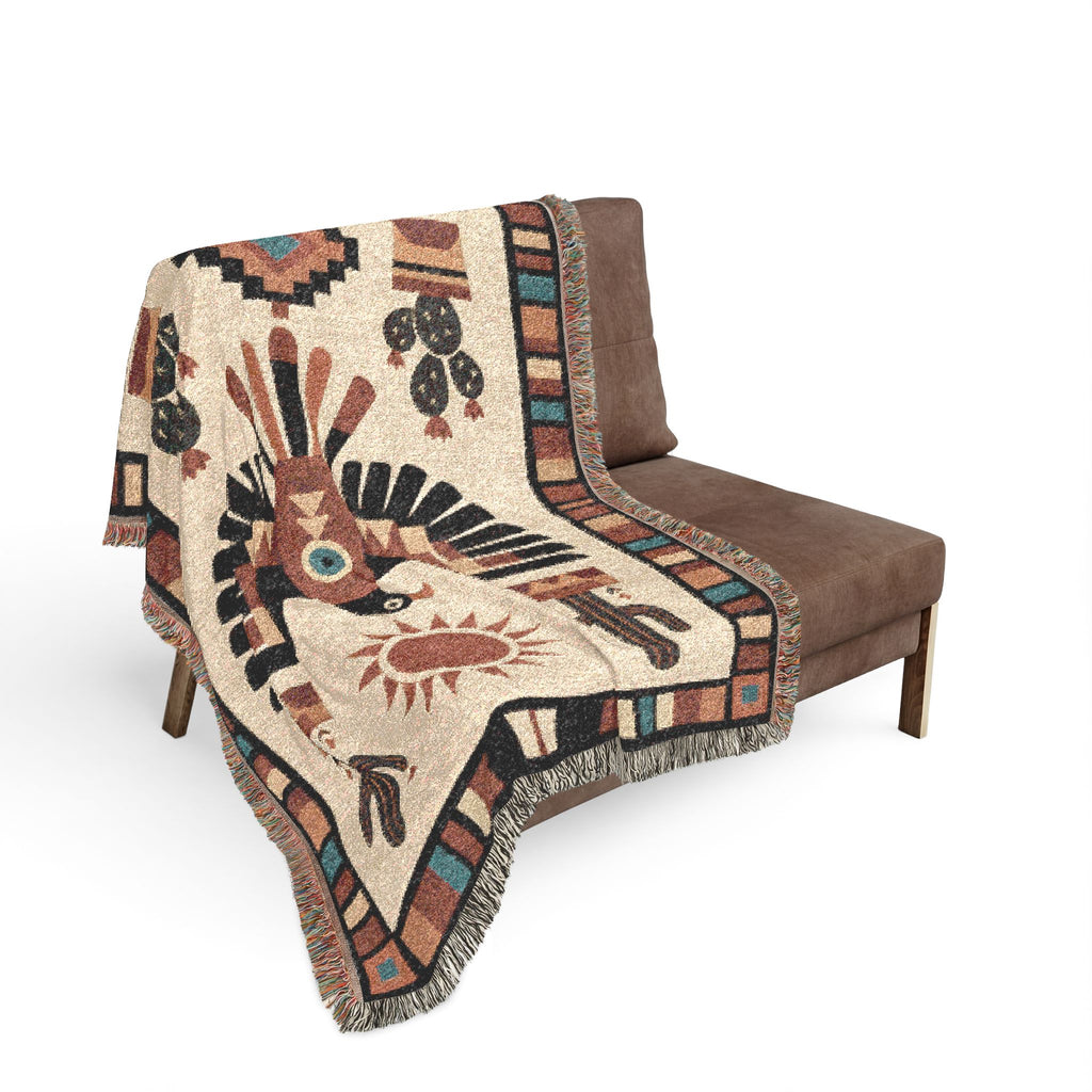 Southwestern Thunderbird Woven Blanket | Native Pattern Throw