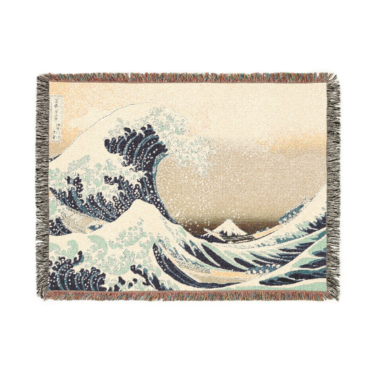 Great Wave woven blanket | Hokusai wave tapestry throw