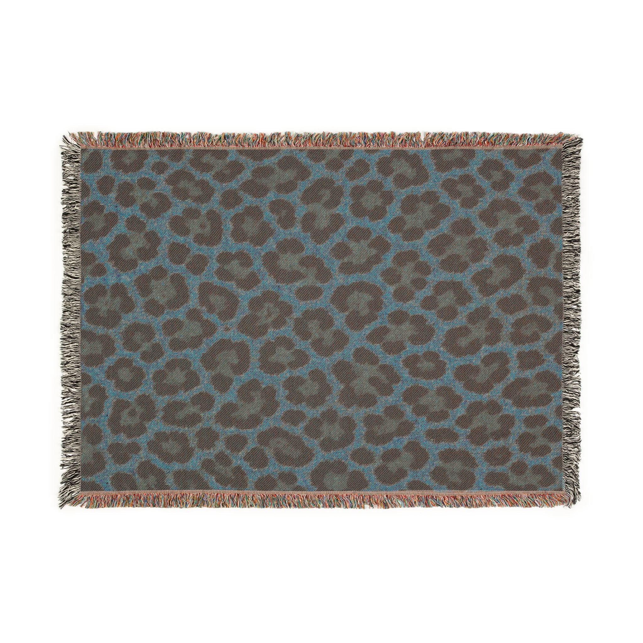 Leopard Print Woven Blanket – Cozy Animal Print Throw for Home & Travel