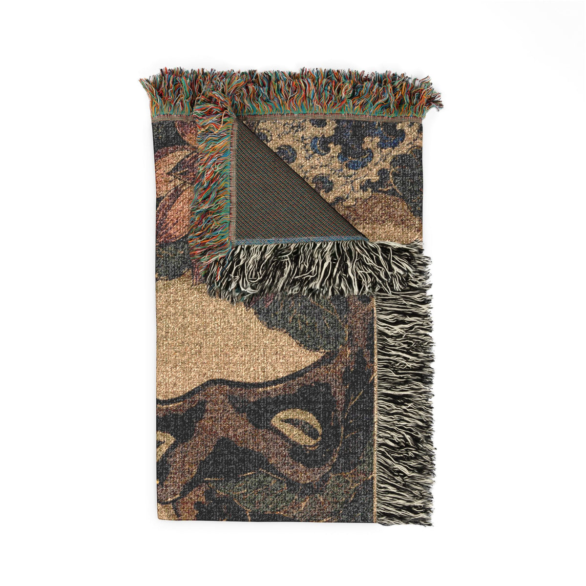 Abstract Floral Paisley Woven Blanket | Vintage Boho Tapestry Throw
