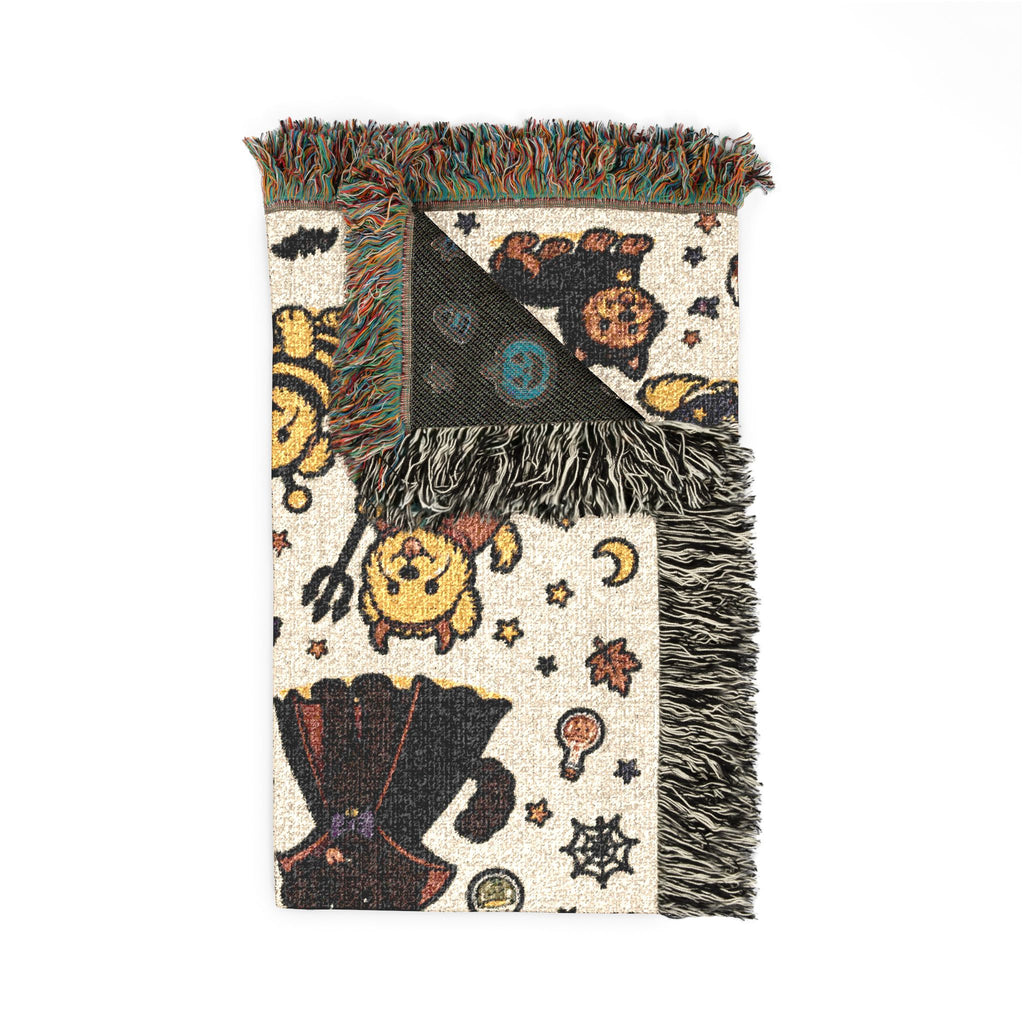 dog Pattern Woven Blanket | Cute Character Throw, Cozy Home Decor