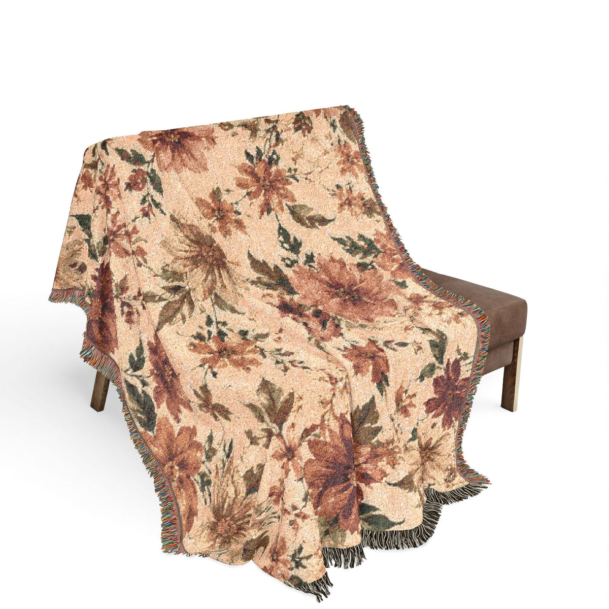 Vintage Floral Woven Blanket | Tapestry Throw, Boho Home Decor