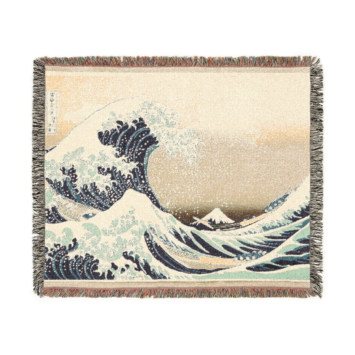 Great Wave woven blanket | Hokusai wave tapestry throw