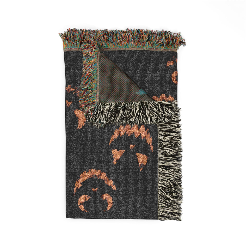 Halloween Face Pattern Woven Blanket | Pumpkin smiles, Cozy Throw